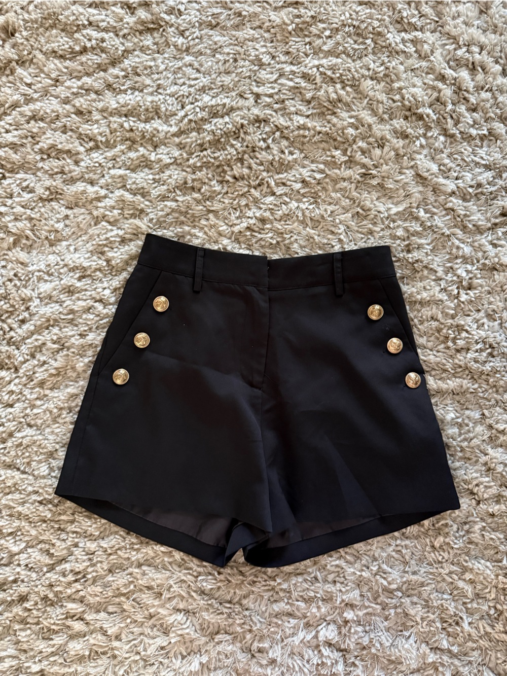 Do+Be women’s black shorts with gold buttons